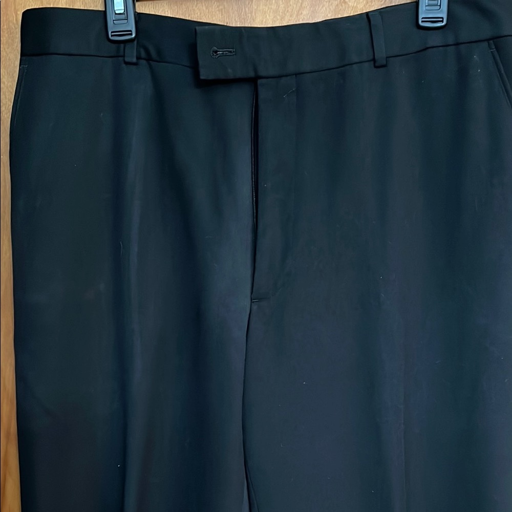JF J.Ferrar Classic Black Dress Pants Size 38 X 40 Zipper button Front - Picture 2 of 7